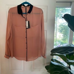 Two toned shear blouse